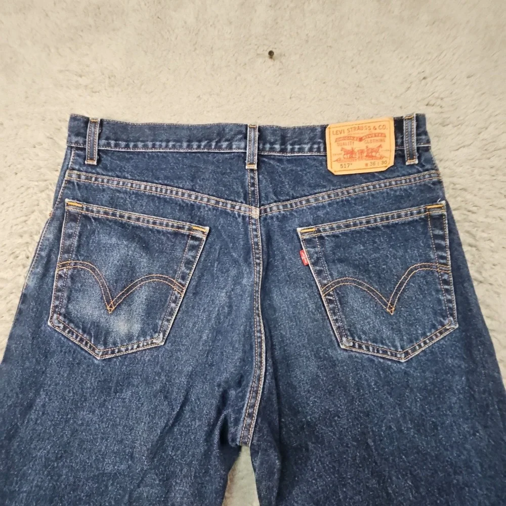 VTG Levis 517 Jeans Mens 36x30 Blue Denim Western Bootcut Ranch Rodeo Mexico Y2K